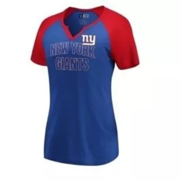 New NFL New York Giants Women's Extreme Difference Notch Neck T-Shirt - Large - Picture 1 of 3